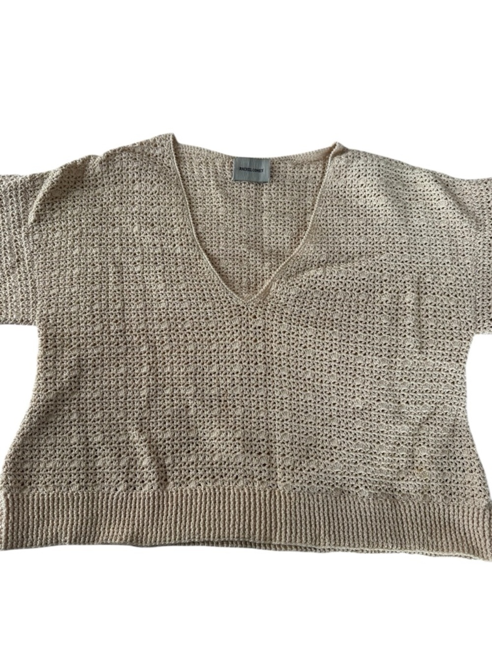 Rachel Comey Crochet V-Neck Sweater - Beige